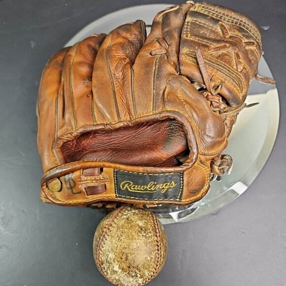 Vintage Rawlings Johnny Groth Baseball Glove Signed BL & Ball Major League USA - Picture 2 of 16